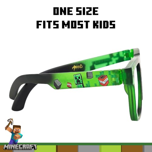 Image of ARKAID Minecraft Boys Sunglasses | Official Minecraft Gear | 100% UV Protection | Official Minecraft Boys Sunglasses and Sports Wraps | Impact Resistant | Gift Idea | Fits Most Kids