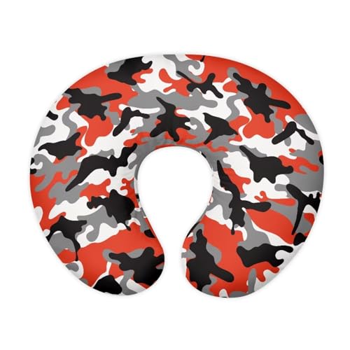 Suhoaziia Black & Red Camouflage Newborn Nursing Pillow Cover Stretchy Removable Pillow Covers for Bottle and Breastfeeding, Easy to Put On & Take Off Baby Nursing Pillowcase