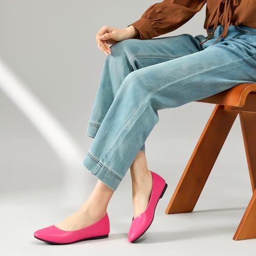 Image of Hash Bubbie Women's Flats Shoes Ballet Flats Dress Shoes Comfortable PU Leather Slip on Shoes for Women