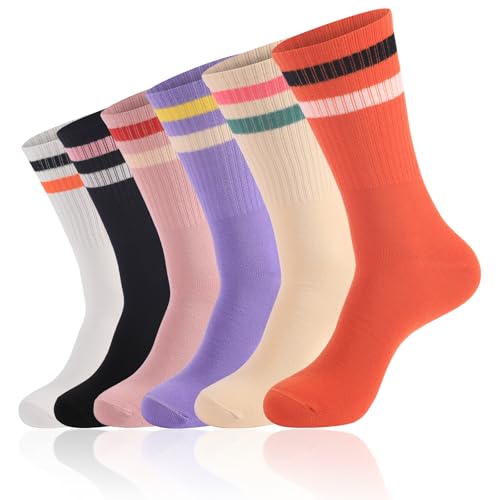 Striped Socks Tube Socks Retro Style Colorful Crew Funny Sock