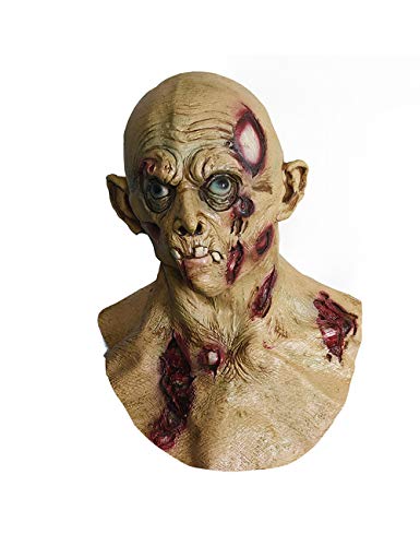SOFIALXC Máscara de Halloween Creepy Rotten Zombie Walking Dead Latex Máscara de Cabeza Completa...