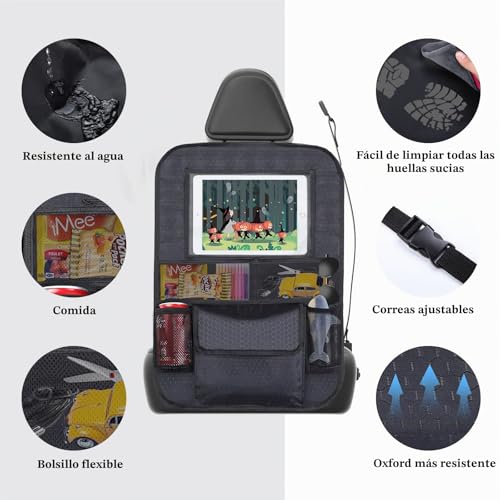 Miniatura 2 de Romon Protector Asiento Coche Silla Bebe,Organizador De Asiento Trasero Para Coche, Resistente Al Agua Y Fácil De Limpiar, Tejido Oxford Organizador De Asiento Con Mucho Espacio De Almacenamiento