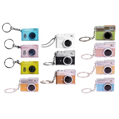 Whoasyst Llavero creativo en miniatura con efecto de sonido intermitente para llavero, accesorios y regalos de fiesta, llavero brillante para cámara réflex digital - imagen 5