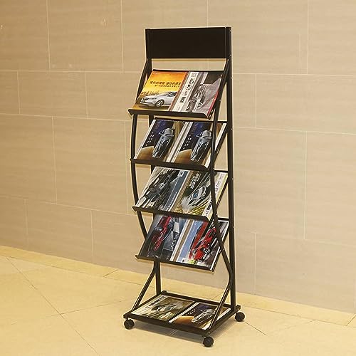 Présentoir à magazines mobile multi-niveaux pour exposition et commerce - 7