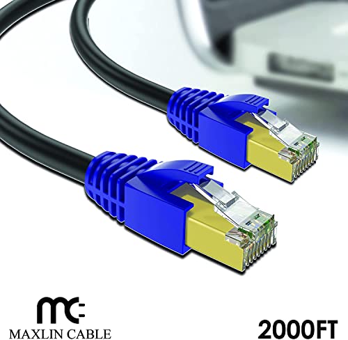 Maxlin Cable Cat 7 Ethernet Cable, 200 Ft Rj45 600 Mhz, Heavy Duty Indoor Outdoor Gaming Lan Cable, Shielded Copper Waterproof Direct Burial Zero Lag Network Patch, Compatible With Modem, Router, Ps3 #TOP4
