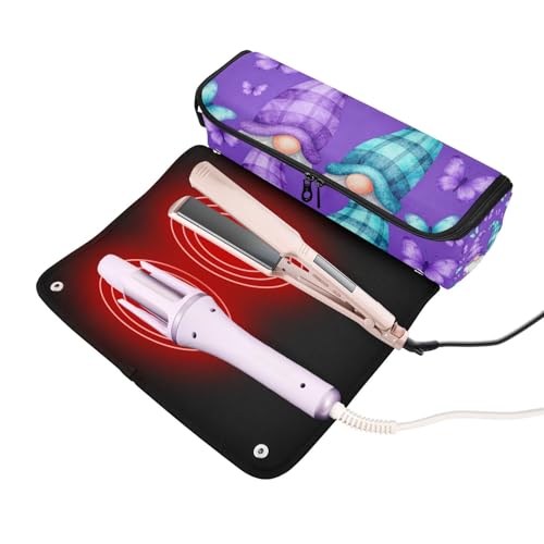 Bolsa de viaje para herramientas de cabello con almohadilla resistente al calor para mujeres, estuche grande para planchas de pelo y otros accesorios de peinado miniatura 2