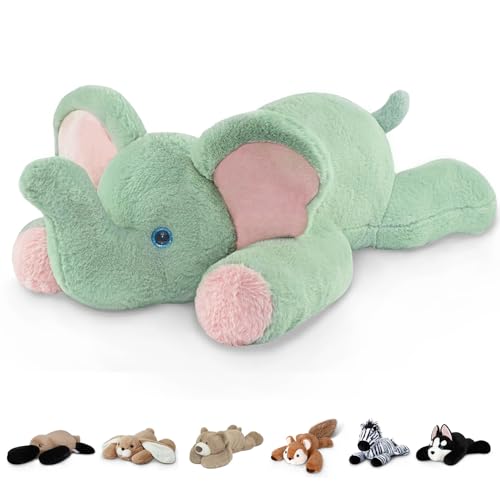 Image of Niuniu Daddy 20 inch 3.3lb Elephant Weighted Stuffed Animal forKids and Adults, Soft Sensory Plush Body Pillow for Calming Support, Large Animal Toy for Everyday Comfort