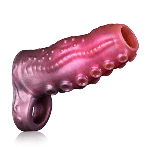 SXOVO Funda Pene Tentáculo, Funda para Pene Abierta con Anillo Testicular, Alargador de Pene Usable y Reutilizable, Sex Toys Retardante Eyaculación, Juguetes Eróticos para Pareja Sexuales (M)