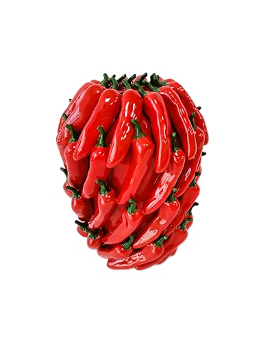 vaso decorativo al peperoncino rosso – scultura 3d in ceramica fatta a mano – centrotavola da cucina e sala da pranzo massimalista unico – accento piccante per la casa e regalo di inaugurazione della