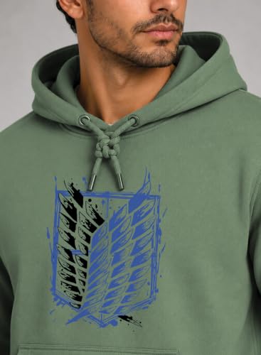 Image of ADRO Mens Abstract Graphic Hoodie | 320 GSM Cotton Poly Fleece | Regular Fit Contemporary Artistic Sweatshirt for Winter & Streetwear