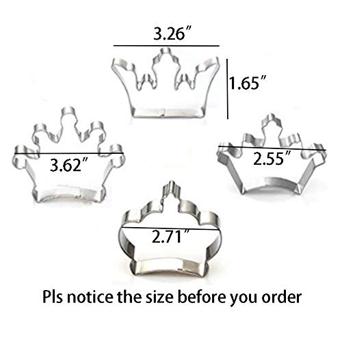 Mini Cookie Cutter 4 Pcs/Set Crown King Queen Prince Princess Shapes Stainless Steel Cookie Cutter Fondant Cutter-Tiny£¨2.5-3.6¡±£ #TOP1