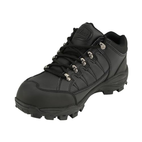 Image of Bazalt Men's Men's Black Leather Low Profile Shoes W /Steel Toe