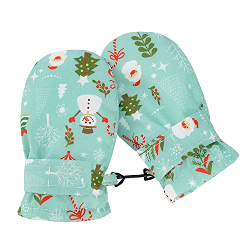 Image of American Trends Lined Fleece Toddler Mittens Winter Warm Gloves Child Ski Waterproof Snow Baby Mittens for Boys Girls, Toddler Christmas, S (Fits 6-18 Months) No Thumb
