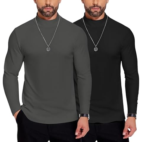 COOFANDY Men's Warm Turtleneck Jumper Cover