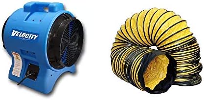 Ventilador de ventilación de espacio confinado de 12" y kit de conductos de 12" x 15 pies