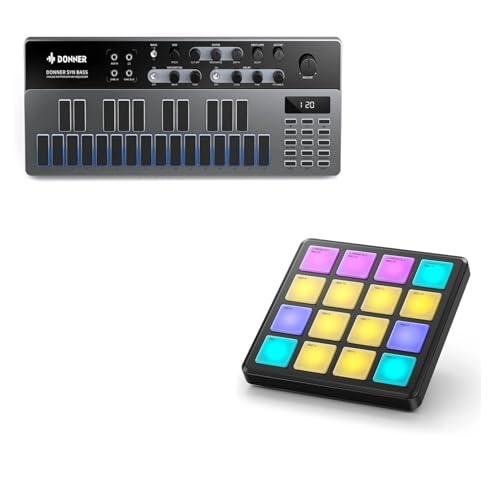 Donner Essential B1 Analog Bass Synthesizer+Donner MIDI Controller Pad Beat