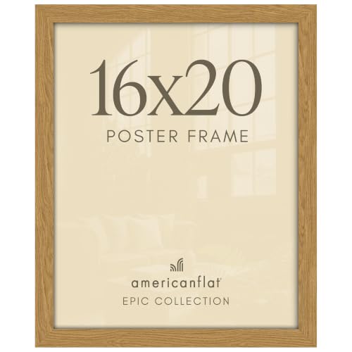 Image of Americanflat 16x20 Poster Frame - Engineered Wood - Dark Oak
