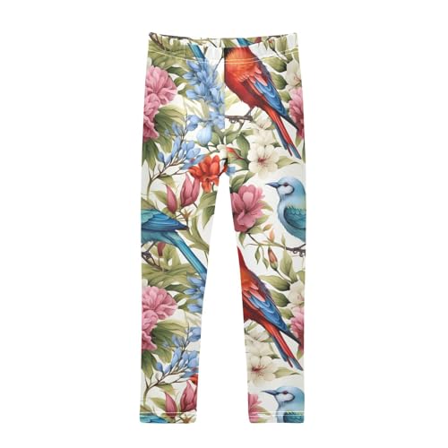 Kids High Waist Bird Spring Flower Leggings for Toddler Girls 4T 202b3238