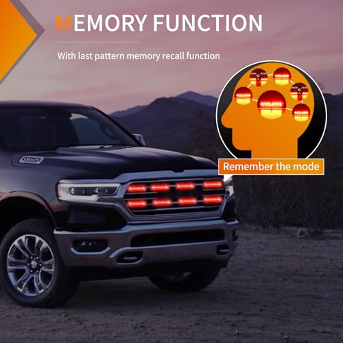Image of Nilight 8PCS LED Strobe Lights 12V 24V Amber White Sync Feature Ultra Slim | Red 12 LED Emergency Hazard Warning Lights Flashing Warning Mini Surface Mount Grille for Cars Trucks Camper trailer SUVs