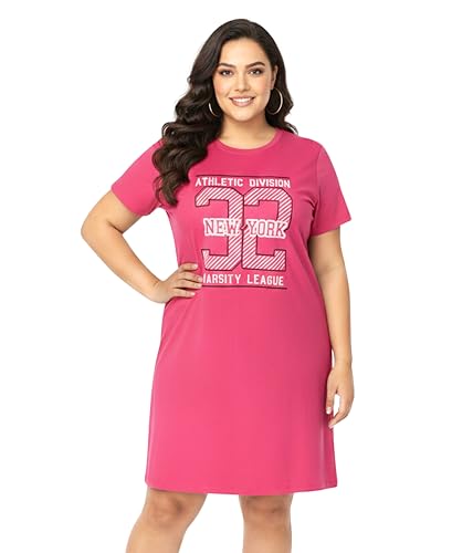 Image of Real Basics Women's Cotton Printed Knee Length Nightdress