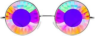 GloFX Imagine Wormhole Kaleidoscope Glasses - Wormhole Lens - Metal Frame - Rainbow Diffraction Rave EDM Festival