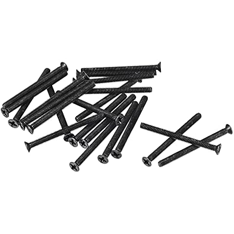 sourcing map 50 Stück Kreuzschlitzschraube M3 x 35mm Schwarz Cover