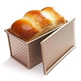 CHEFMADE Pullman Loaf Pan with Lid,1 lb Dough Capacity Non-Stick Bakeware Rectangle Carbon Steel Cor