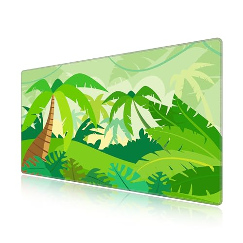 Tapis de souris gamer XXL verdure pour un bureau zen et ordonné
