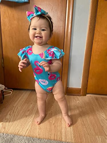 Toddler Baby Girl Flamingo Swimsuit Newborn Girls One Piece Ruffle Bathing Suit With Headband Summer Bikini Swimwear For Infant Girl(Flamingo,0-6 Months) #TOP2