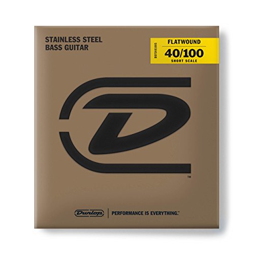 Jim Dunlop Flatwound Short Scale 40/100 Light 4/Set Bass Guitar Strings (Dbfs40100S) #TOP24