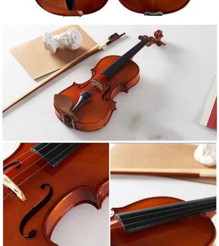 Violino Violino artesanal de madeira maciça para iniciantes e adultos tocarem (Size : 1/2)