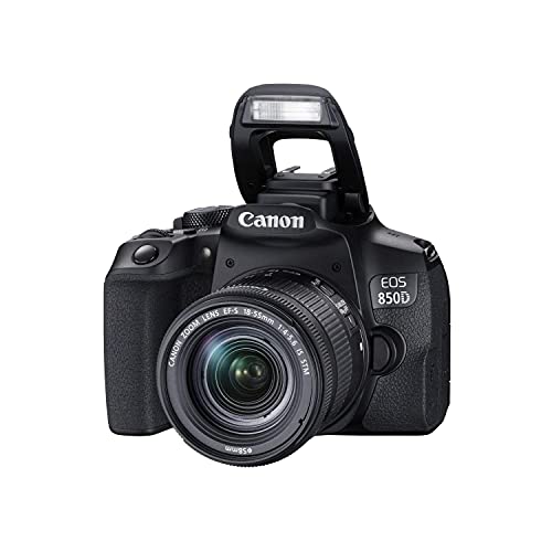 Canon EOS 850D (T8i) DSLR Camera with EF-S 18-55mm f/4-5.6 is STM, EF 75-300mm f/4-5.6 III Lens Bundle, Travel Kit Accessories (Gadget Bag, Extra Battery, Digital Slave Flash, 128Gb Memory + More)