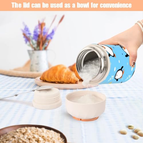 Tarro de comida Cute Penguins de 500 ml con aislamiento de doble pared 7