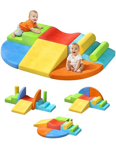 Image of Twinkoo Foam Climbing Block Set for Toddlers, 8-Piece Soft Climbing Toy | Extra Large Foam Blocks, Washable Skin-Friendly Covers, ASTM F963-23, CPSIA, High-Density Foam, Hidden Zippers, Gift for Kids