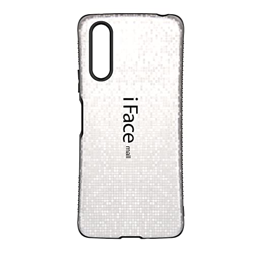 モザイク版 iFace mall Xperia 10 IV 用 ケース SO-52C SOG07 10IV カバー 指紋防止 エクスペリア テン マークフォー ラメ用 ストラップホール 耐衝撃 (グレー)
