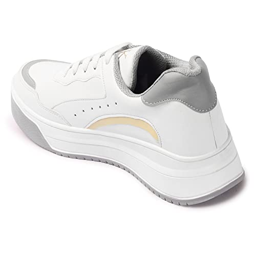 Image of PrasKing Women's Stylish Trendy Casual Sneaker Shoes Lightweight Soft & Comfortable with Extra Cushion Lace-Up Shoes for Women's & Girl's