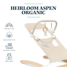 Baby Delight Heirloom Aspen Wooden Baby Bouncer | Infant Baby Chair | 0 - 6 Months | 100% GOTS Certified Cotton Fabrics | Organic Oat