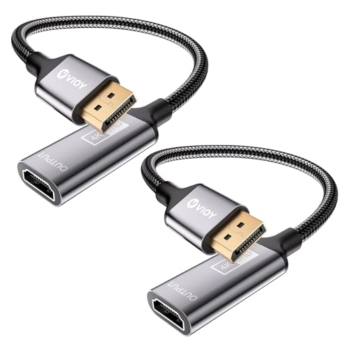 Adaptador DisplayPort a HDMI 2 Pack, 4K@30HZ DP macho a HDMI hembra miniatura 1