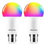 Bhochy Light Bulbs Work with Alexa B22, 120W Equivalent Smart LED Bulbs Colour Changing Bayonet, 2700-6000K Adjustable + 16 Million RGB Colours, 1200LM, APP & Voice Control, No Hub, No WiFi (2 Pack)