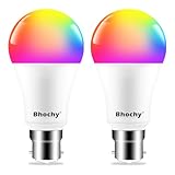 Bhochy Light Bulbs Work with Alexa B22, 120W Equivalent Smart LED Bulbs Colour Changing Bayonet, 2700-6000K Adjustable + 16 Million RGB Colours, 1200LM, APP & Voice Control, No Hub, No WiFi (2 Pack) - Image 1
