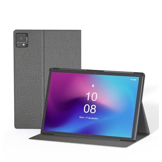 Tablet Android 13 10,1 polegadas, 8GB RAM, 256GB ROM, Processador Octa-Core, Tela 1920x1200 IPS FHD, Câmera 8MP + 13 MP, 8000mAh Bateria (Cinza, Apenas capa protetora)