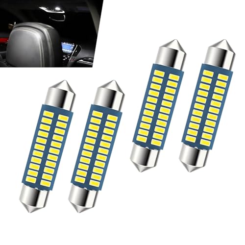 4PCS 578 LED Festoon Bulbs 1.65In 42mm 6000K Blanco