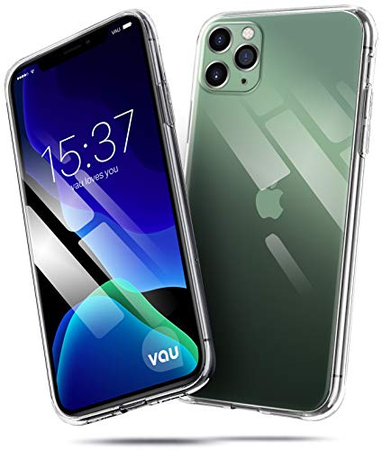 vau Hülle passend für Apple iPhone 11 Pro MAX (6.5)  SoftGrip transparent weiches Silikon-Case Handyhülle dünn durchsichtig Clear (OLED 2019)