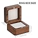 LETURE Wooden Ring Box with Single Slot 2 Slot, personalized small Wood Ring Jewelry Box for Proposal Engagement Wedding Ceremony (White-1Slot)