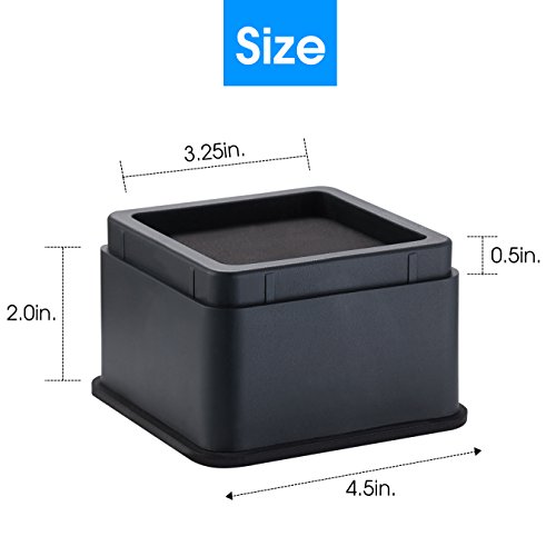 Iprimio Bed Risers - Square, 2 Inch Lift, Heavy Duty, 8 Pack, Up To 10000Lbs - Bed Raising Blocks, Furniture Risers - Safe, Sturdy Bed Lifts For College Dorm Rooms, Couches, Tables, Desk Riser #TOP5