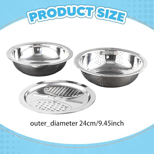 Set de 3 Tazones de Acero Inoxidable 24 cm miniatura 3