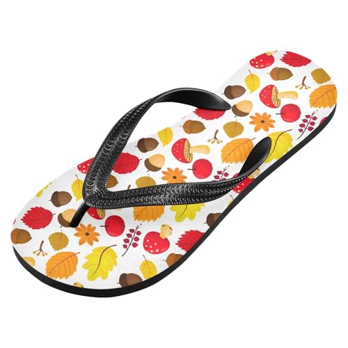 Burbuja Autumn Leaves Flip Flops for Women Men, Soft Thong Sandals Rubber Slippers for Pool Beach Essentials2