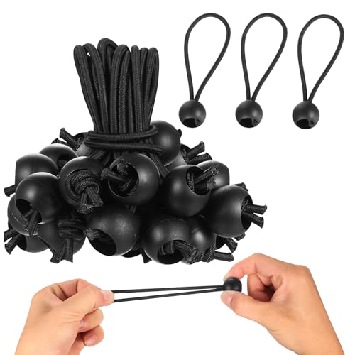 50 Pièces Tendeurs Elastique avec Crochets, 10cm Tendeur Elastiques avec Boule, Corde Elastique pour Bache Piscine, pour Sandow Elastiques pour Bâches Tentes...