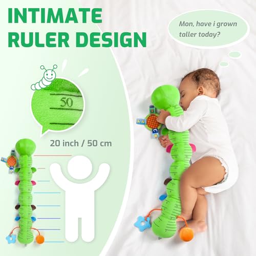 Image of Sumobaby Baby Toys 0-6 6-12 Months, Music Caterpillar Plush Toy with Baby Mirror, Pull String&Crinkle Rattle,Infant Teething Toys,Tummy Time for 0-3-6-12 Month Boys Girls Newborn Gifts (Green-Leaf)