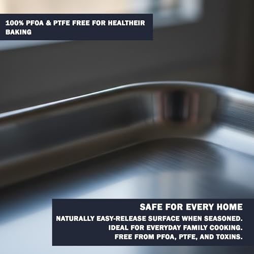 Samuel Groves 18" Professional Aluminium Baking Tray - Made in England - 47 x 36 x 2CM - Non-Toxic Natural Uncoated Aluminium Oven Tray, Warp-Resistant, Baking Sheet (Baking Tray, 18") - Image 8
